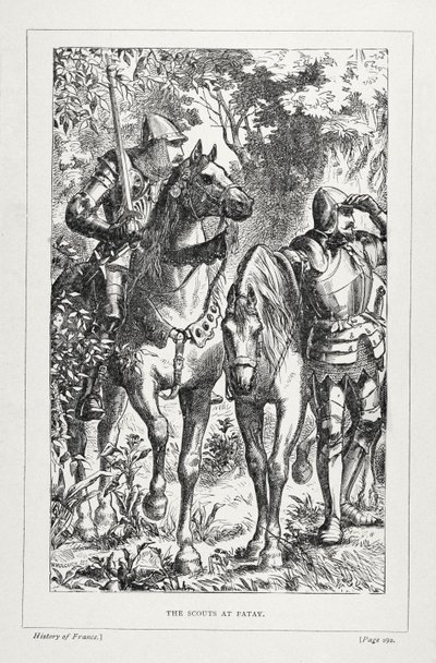 De Verkenners bij Patay, uit De Geschiedenis van Frankrijk, door Emile de Bonnechose, uitgegeven door Ward, Lock en Co, Londen door English School