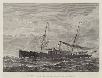 Het Schroefjacht Siren, voor de Corporation of the Trinity House door English School