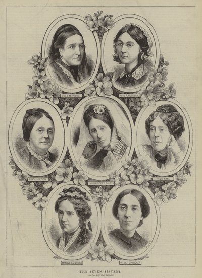 De zeven zusters (gravure) door English School