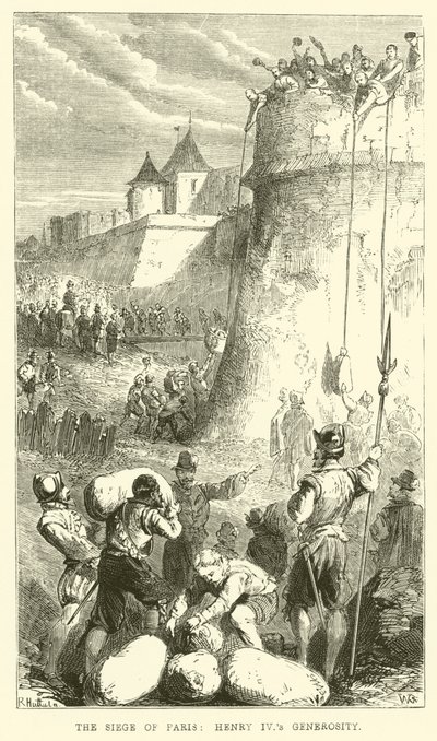 Het beleg van Parijs, de vrijgevigheid van Hendrik IV door English School