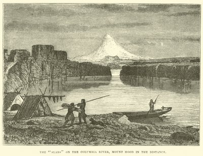 De Slabs aan de Columbia Rivier, Mount Hood in de verte door English School