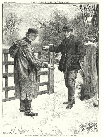 Het sneeuwspoor; of, de indrukken die we achterlaten (gravure) door English School