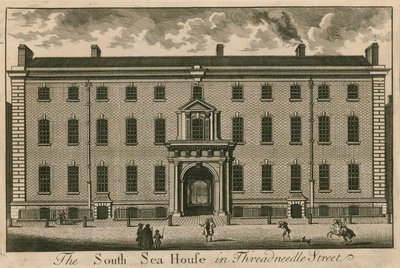 The South Sea House in Threadneedle Street, Londen door English School