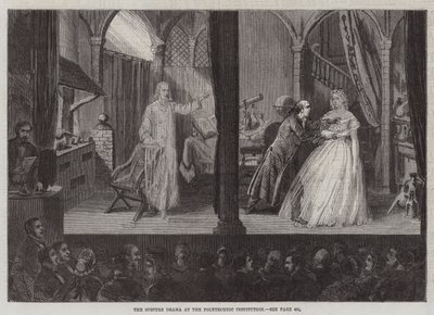 Het Spookdrama in de Polytechnische Instelling (gravure) door English School