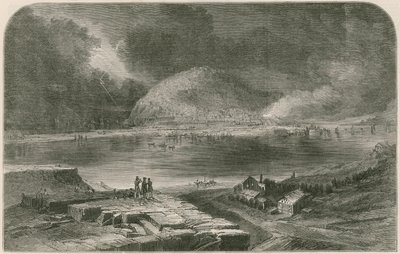 De bestorming van San Sebastian, uit het nieuwe diorama van de campagnes van de hertog van Wellington door English School