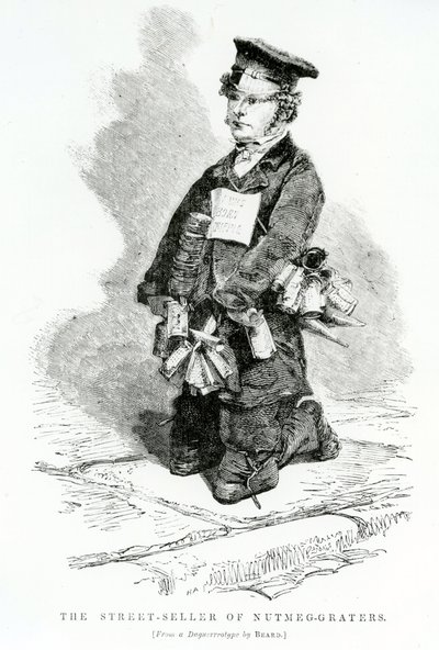 De Straatverkoper van Nootmuskaatraspen, c.1840 door English School