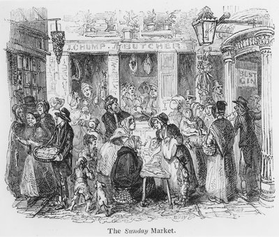 De zondagmarkt, Londen door English School