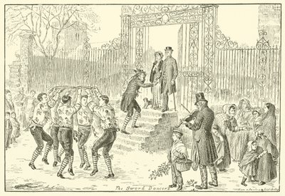 De zwaarddansers (gravure) door English School
