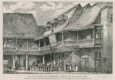 The Tabard Inn, Southwark door English School
