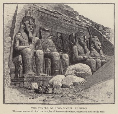 De Tempel van Aboo Simbel, in Nubië door English School