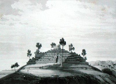 De Tempel van Boro Bodo in het district Boro in Kedu, uit 