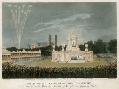 De Tempel van Concord gecreëerd voor de Vrede van 1814 door English School
