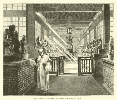 De Tempel van Vijfhonderd Goden in Canton door English School