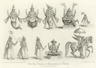 De tien avatars of incarnaties van Vishnu door English School