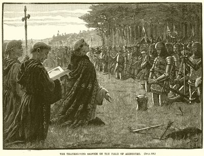 De Dankdienst op het Veld van Agincourt door English School
