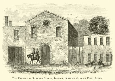 Het theater in Tankard Street, Ipswich, waar Garrick voor het eerst acteerde door English School