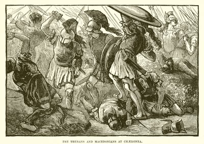 De Thebanen en Macedoniërs bij Chaeronea door English School