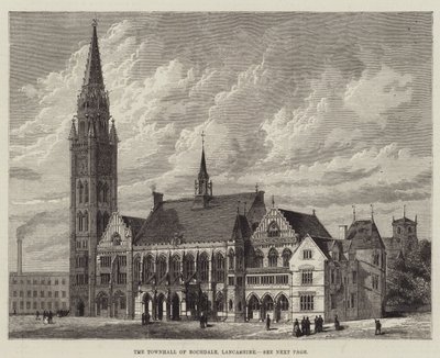 Het Stadhuis van Rochdale, Lancashire door English School