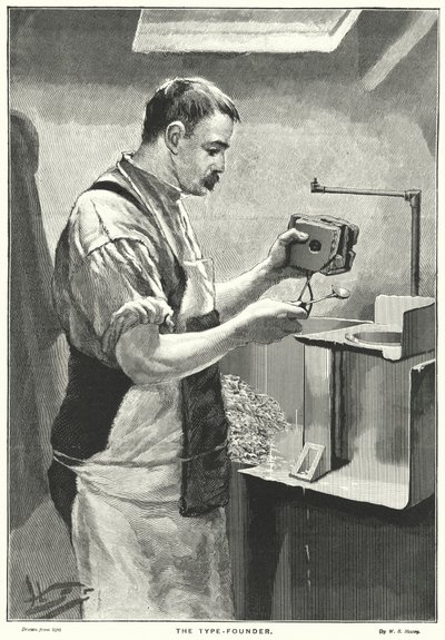 De lettergieter (gravure) door English School
