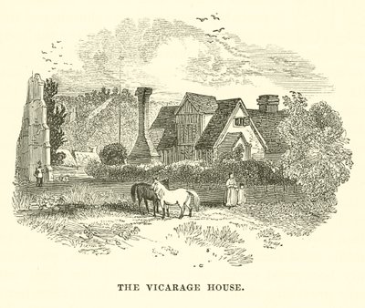 Het pastoriehuis (gravure) door English School
