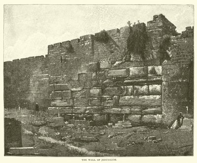 De Muur van Jeruzalem (gravure) door English School