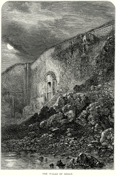 De muren van Sedan (gravure) door English School