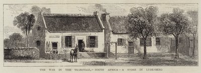 De oorlog in de Transvaal, Zuid-Afrika, een winkel in Lydenberg door English School