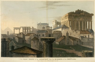 De Westelijke Voorzijde van de Akropolis vanaf de toppen van de Propyleeën, illustratie uit 