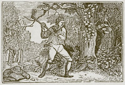 Het bos en de clown (gravure) door English School