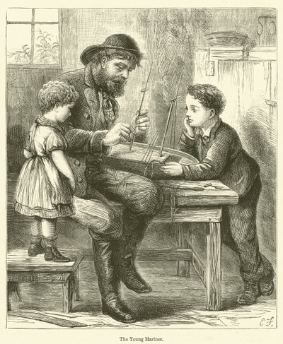 De jonge zeevaarder (gravure) door English School