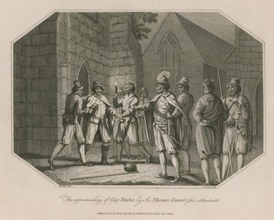 De arrestatie van Guy Fawkes door Sir Thomas Knevet en zijn bedienden door English School