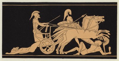 Het Lichaam van Hector Gesleept Achter de Strijdwagen van Achilles door English School