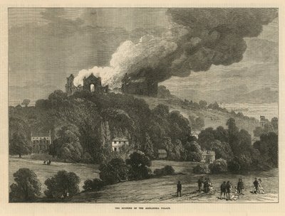 De brand van het Alexandra Palace door English School