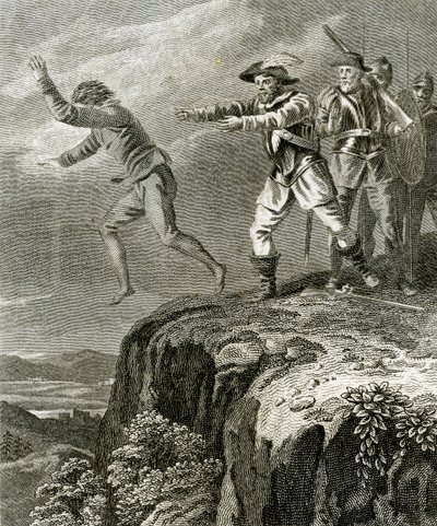 De ontsnapping van de protestantse martelaar Anthony, Guiguo, ca. 1830 (gravure) door English School