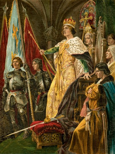 De vermaning aan Edward IV (kleurenlitho) door English School