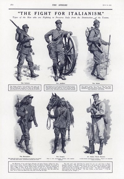 De strijd voor het Italianisme, Eerste Wereldoorlog, 1915 door English School
