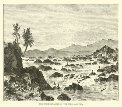 De eerste cataract van de Nijl, Assouan door English School