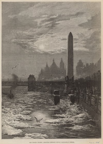 De bevroren Thames - meeuwen cirkelen rond Cleopatra