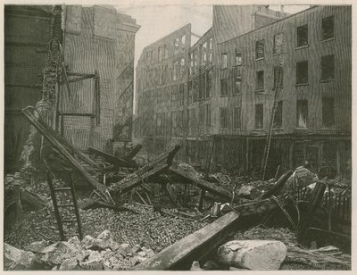 De grote brand in de Old Bailey, Londen door English School