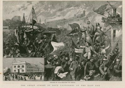 De grote staking van dokwerkers in het East End door English School
