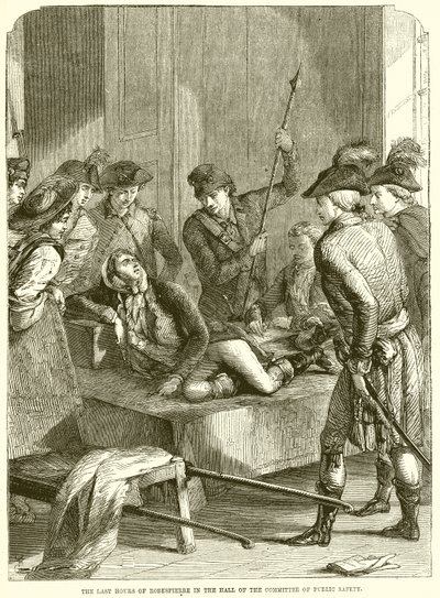De laatste uren van Robespierre in de zaal van het Comité van Openbare Veiligheid door English School