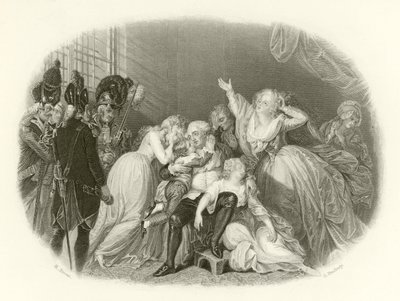 Het laatste gesprek van Lodewijk XVI met zijn familie door English School