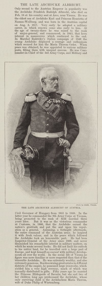 De overleden aartshertog Albrecht van Oostenrijk door English School