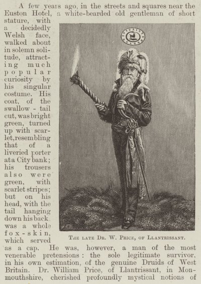 De overleden Dr. W Price, van Llantrissant door English School