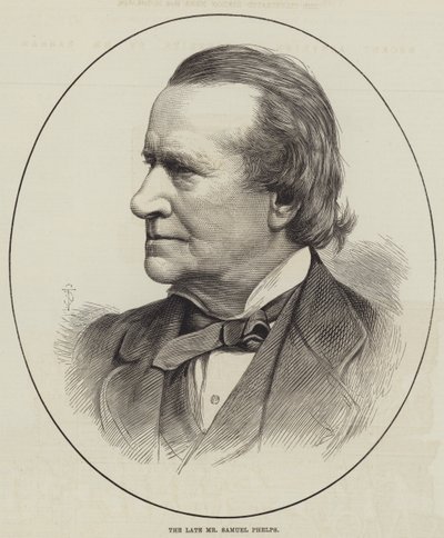 De overleden Mr Samuel Phelps (gravure) door English School