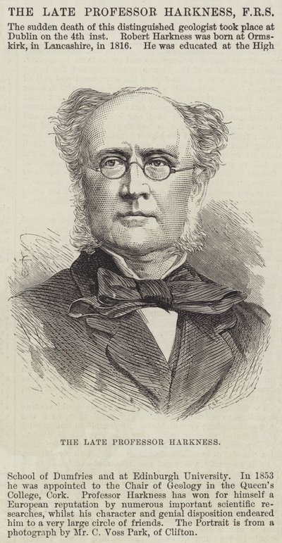 De overleden professor Harkness (gravure) door English School