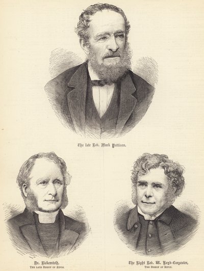De wijlen dominee Mark Pattison, Dr Rickersteth, de wijlen bisschop van Ripon, de rechter eerwaarde... door English School