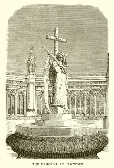 Het monument in Cawnpore door English School