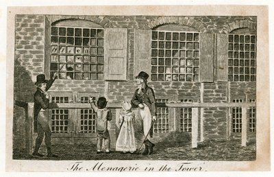 De menagerie in de Tower of London rond 1820 door English School