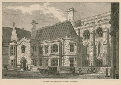 De nieuwe Stadsbibliotheek, Guildhall, Londen door English School